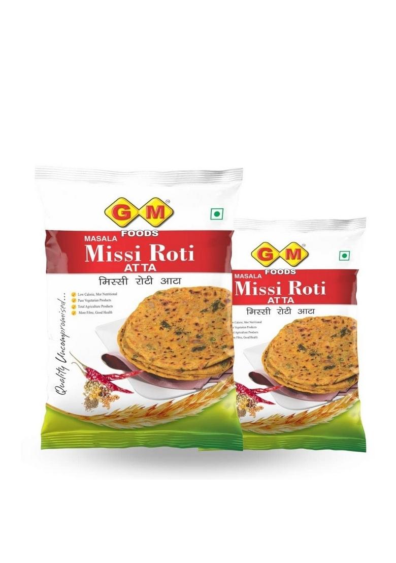 Gm Foods Masala Missi Roti Atta 400G (Pack Of 2) | Spiced With Indian Seeds & Herbs Rich In Protein, Vitamins, Minerals Micronutrients Healthy Tasty No Artificial Colors Or Preservatives