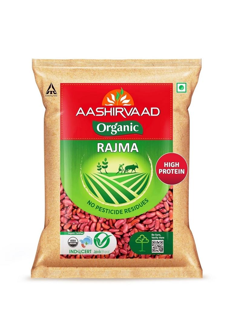 Aashirvaad Organic Rajma, 500 G, 100% Red Kidney Beans, Rich In Fibre & Protein