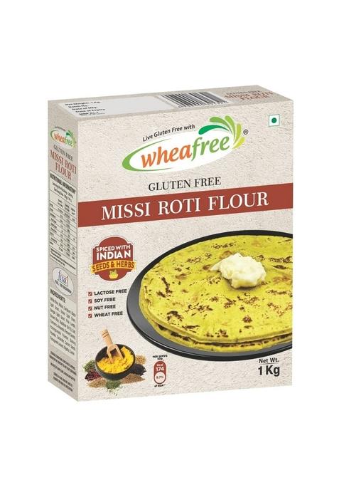 ‎Wheafree Wheafree Missi Roti Gluten Free Flour (Pack of 2 x 1Kg each) Soya Free Lactose Free Diabetic Friendly Spiced with Indian Seeds and Herbs Rich in Protein, Vitamins, Minerals and Micronutrients