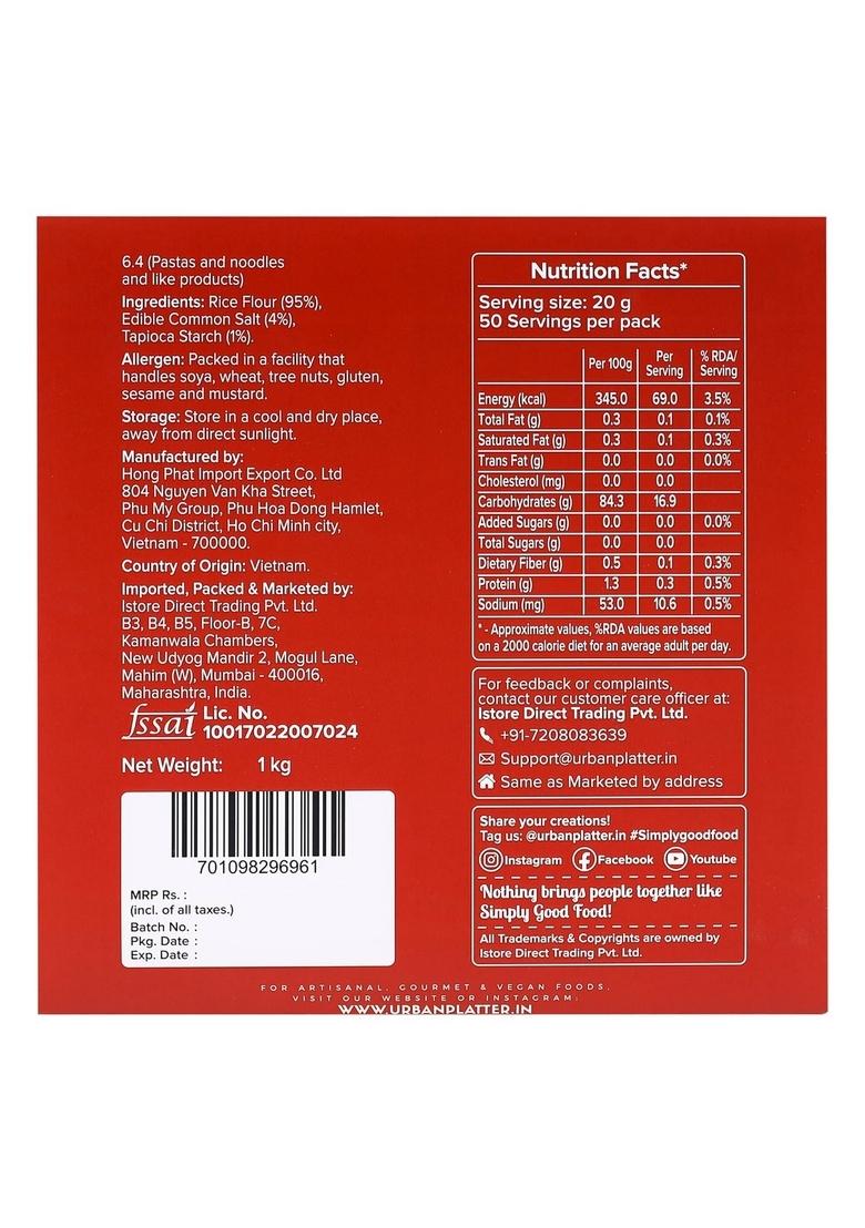 Urban Platter Large Rice Paper Sheets, 1kg (Vietnamese Spring Roll Wrappers Pan Asian Cuisine, Ideal for Rolls and Crackers)