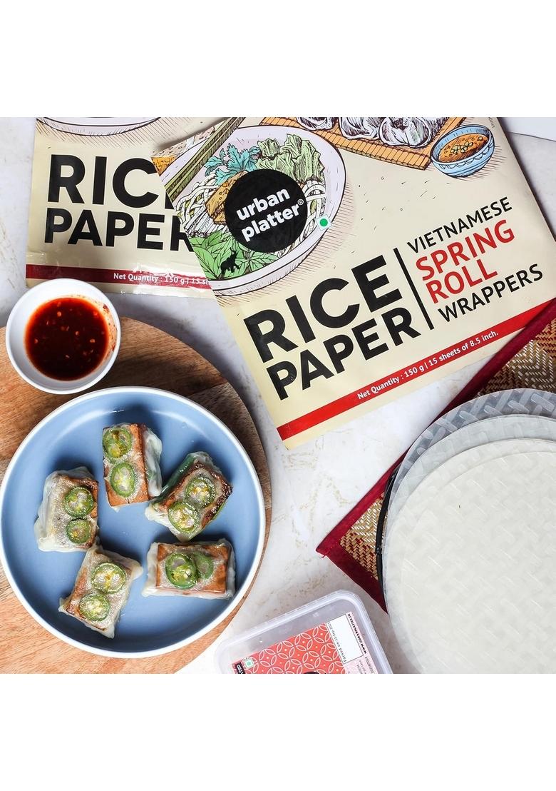Urban Platter Large Rice Paper Sheets, 1kg (Vietnamese Spring Roll Wrappers Pan Asian Cuisine, Ideal for Rolls and Crackers)