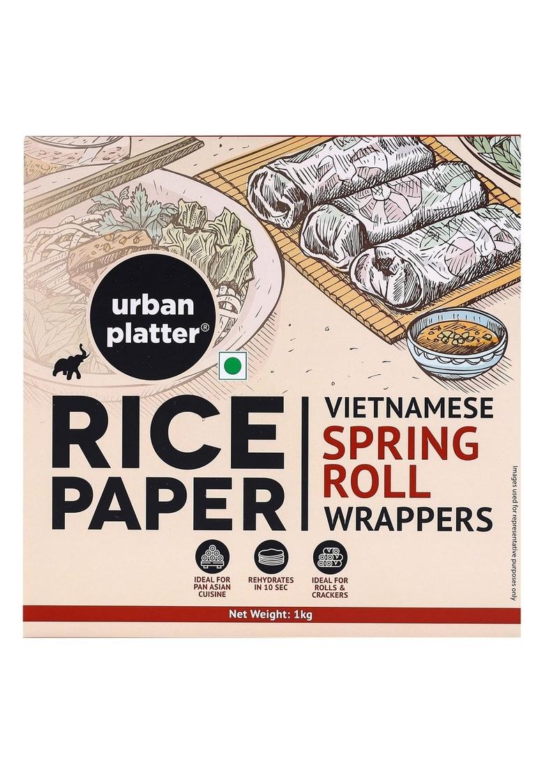 Urban Platter Large Rice Paper Sheets, 1kg (Vietnamese Spring Roll Wrappers Pan Asian Cuisine, Ideal for Rolls and Crackers)