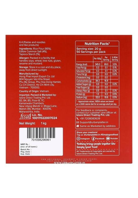 Urban Platter Large Rice Paper Sheets, 1kg (Vietnamese Spring Roll Wrappers Pan Asian Cuisine, Ideal for Rolls and Crackers)