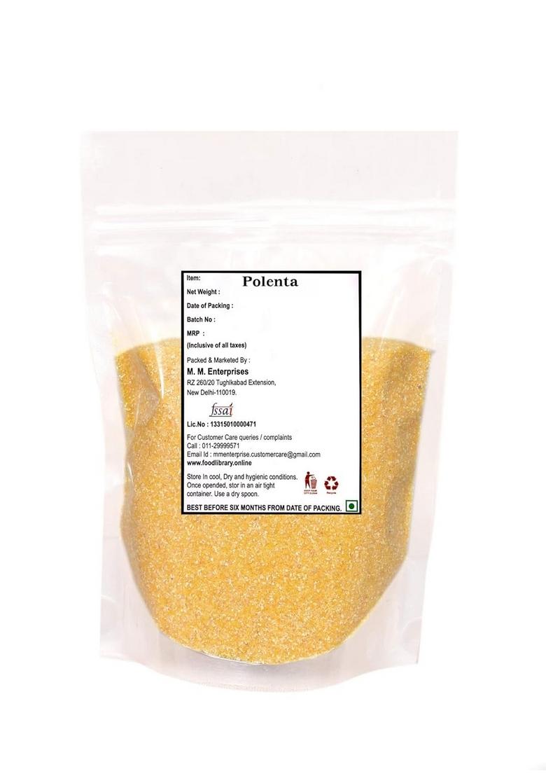 Food Library The Magic Of Nature Yellow Corn Polenta, 400g | Premium Cornmeal for Creamy, Grilled & Baked Dishes | Natural Polenta for Crunchy Coating & Versatile Cooking
