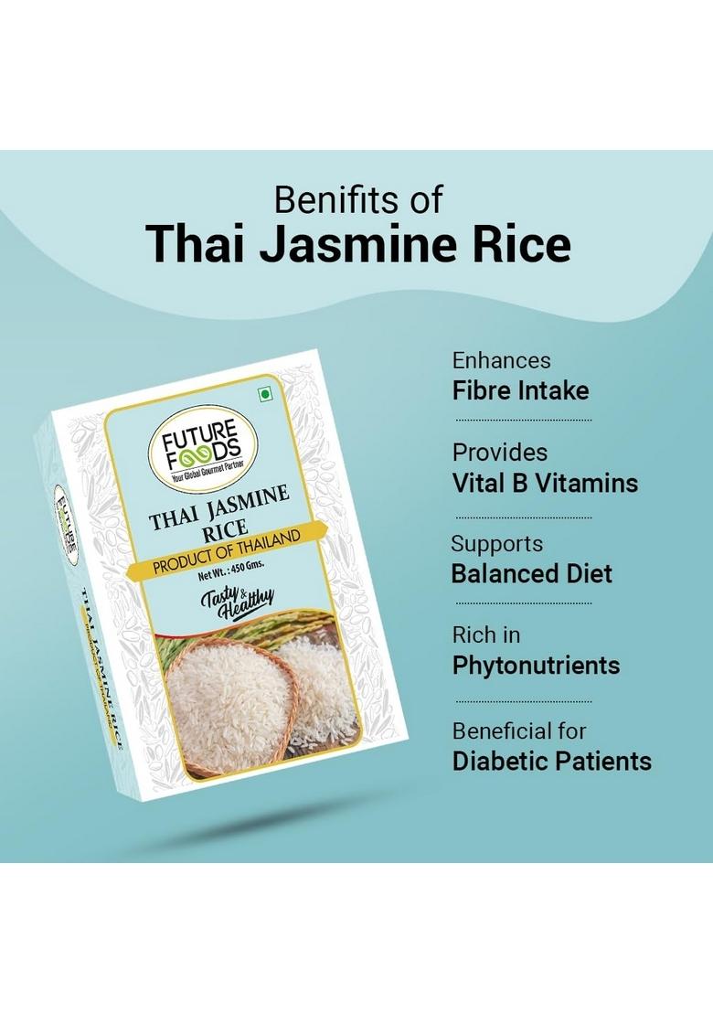Future Foods Jasmine Rice 900 Gram|Thai Fragrant Rice|Packed With Phytonutrients|Enhances Fibre Intake|Beneficial For Diabetic Patients|Product Of Thailand