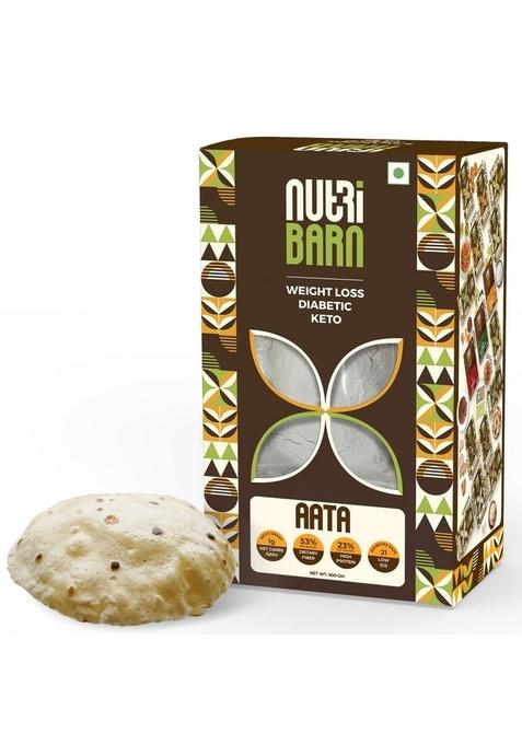 Nutribarn Atta Diabetic Friendly Keto Flour, 500G (Pack Of 2), 1.4 Net Carbs Per Roti, Flour With High Fiber And Low Gi, Extremely Carb For Diets, Sugar Care
