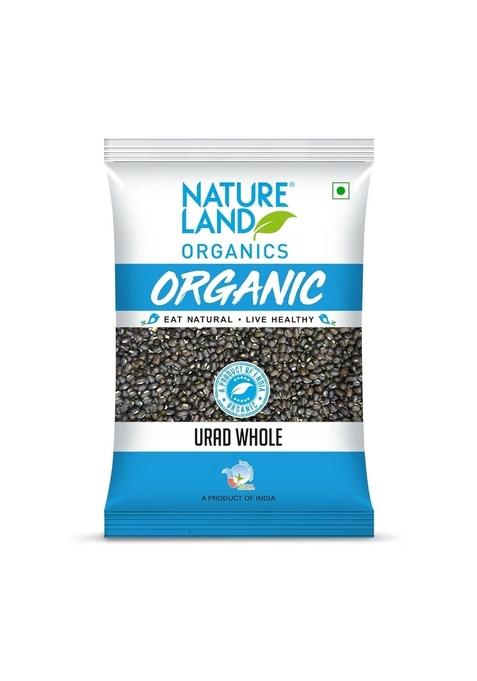 Natureland Organics Urad Whole/Sabut/Urad Kali Daal 500 Gm - Organic Healthy Pulses
