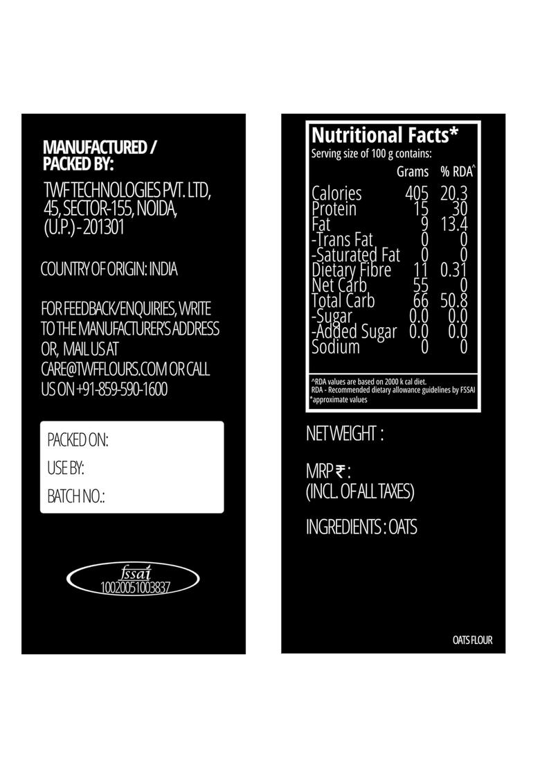 Twf Virgin Oats Flour | 1Kg Helps Manage Weight Gluten Free High In Protein & Fibre Non Gmo 100% Grains Jaee Atta Healthy For Cooking, Baking, And Breakfasts