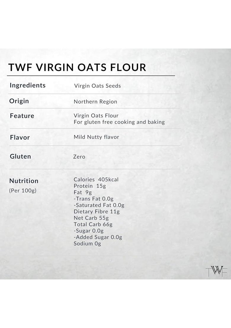 Twf Virgin Oats Flour | 1Kg Helps Manage Weight Gluten Free High In Protein & Fibre Non Gmo 100% Grains Jaee Atta Healthy For Cooking, Baking, And Breakfasts