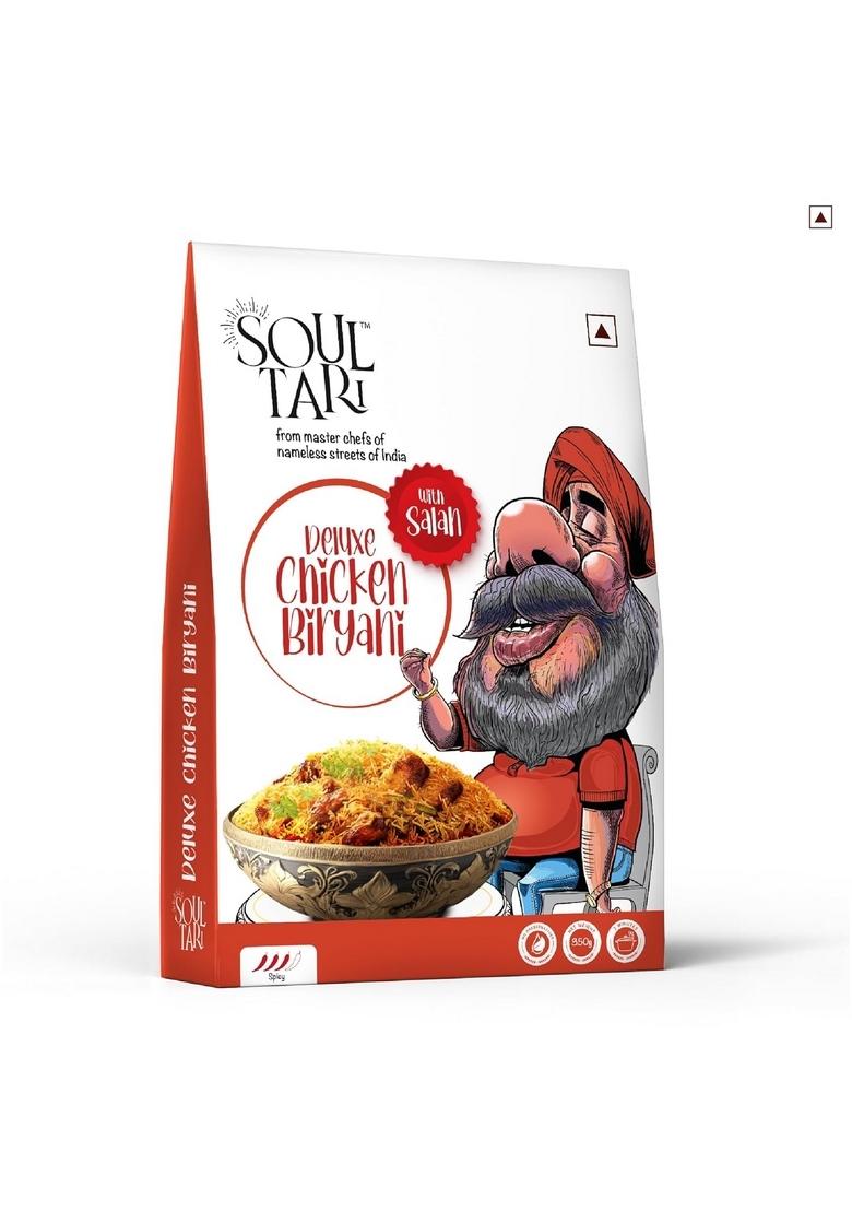 Soultari Ready To Eat Deluxe Chicken Biryani With Salan | Just Heat And Lipsmackingly Delicious Spicy No Preservatives Or Additives 350 Gram Pack Of 1