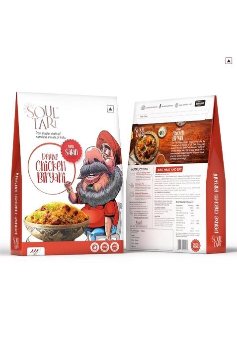 Soultari Ready To Eat Deluxe Chicken Biryani With Salan | Just Heat And Lipsmackingly Delicious Spicy No Preservatives Or Additives 350 Gram Pack Of 1