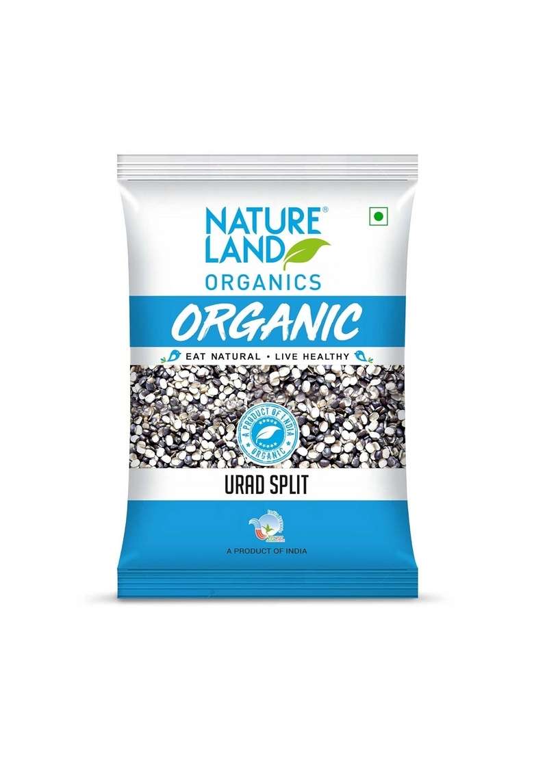 Natureland Organics Urad Chilka / Split 1 Kg - Organic Healthy Pulses - Indya