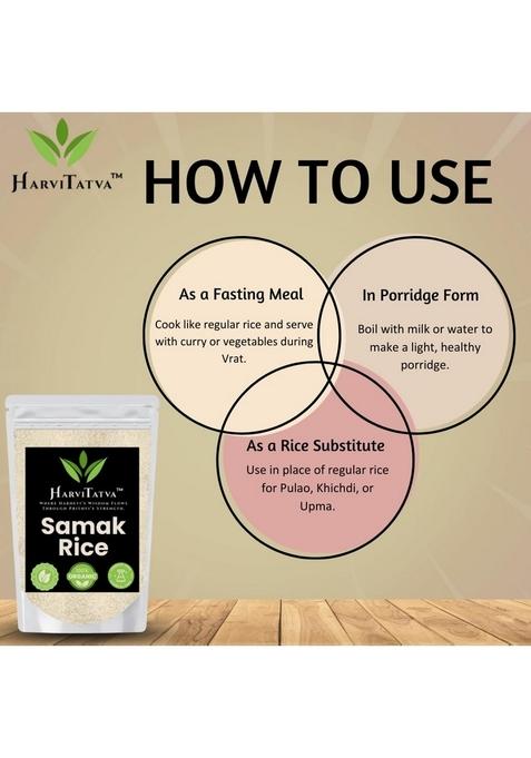 Harvitatva Samak Rice Whole | Barnyard Millet | Vrat Ke Chawal | Sama Chawal | Organic Millet Rice for Fasting | Naturally Grown | Gluten-Free- 750gm