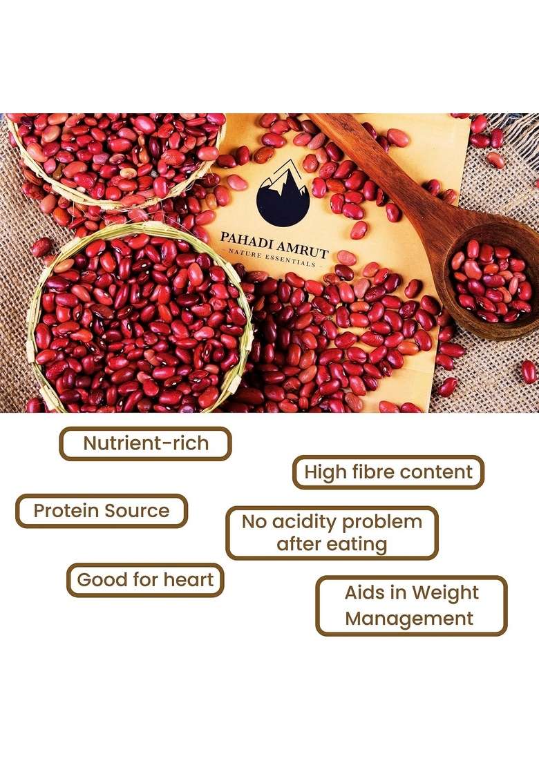 Pahadi Amrut Bhaderwah Rajmah, 470gms | Authentic Red Kidney Beans | Grown at 5290 Ft | Natural & Ecofriendly Packaging | Limited Produce - Indya