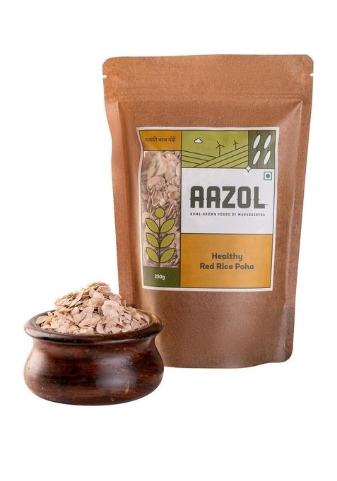Aazol Healthy Red Rice Poha - 250G | Easy To Make Breakfast Good For Digestion