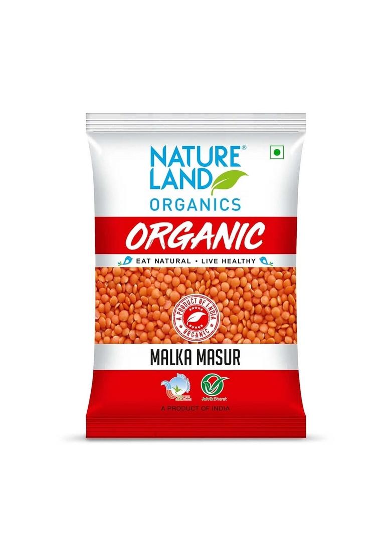 Natureland Organics Malka Masoor Dal – Organic Red Masoor | 500 Gm