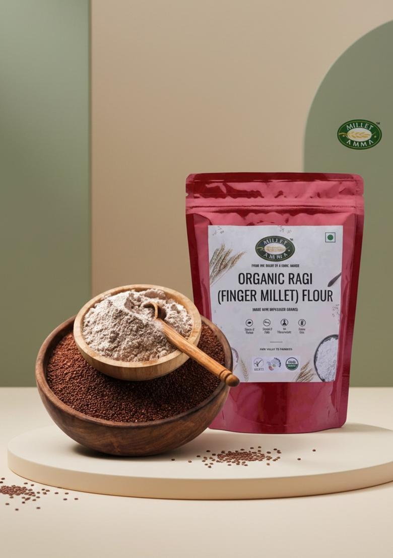 Millet Amma Certified Organic Sprouted Ragi (Finger Millet) Flour