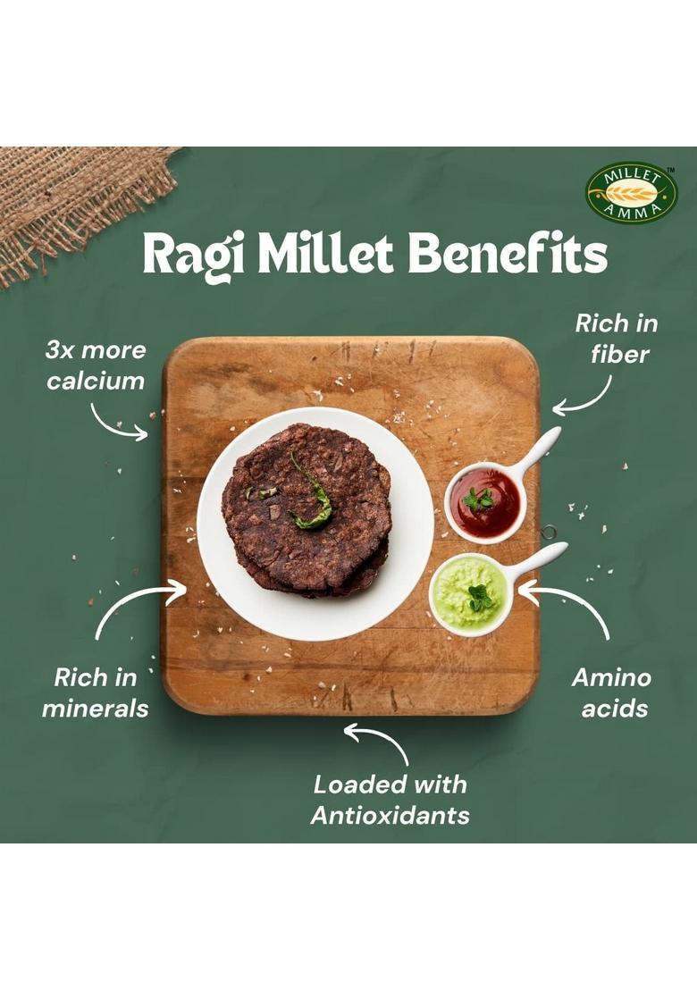 Millet Amma Certified Organic Sprouted Ragi (Finger Millet) Flour