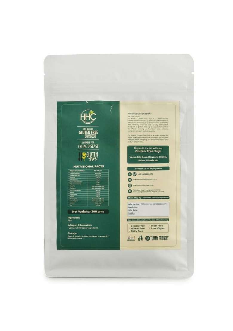 Dr. Kiran’s Gluten Free Sooji – Wheat-Free Healthy Rawa Semolina | 200 Gm - Indya