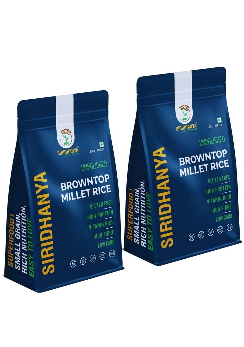 Siridhanya Browntop Millet – Unpolished Low-GI Gluten-Free Millet | 500 g × 2
