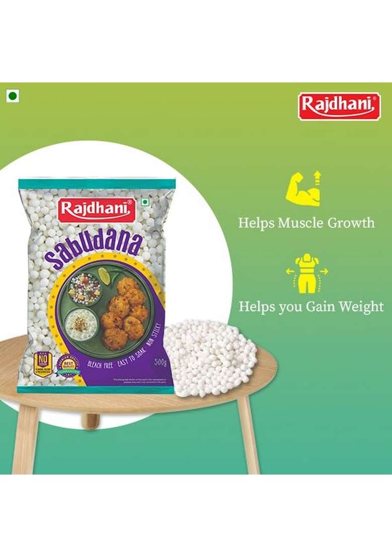 Rajdhani Organic Sabudana (500 Grams) | Sago - Indya