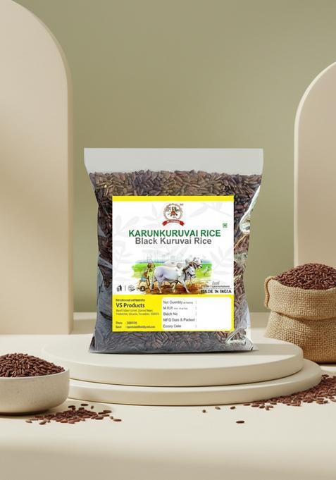 Vs Products Karunkuruvai Rice, 950G Karunguruvai Traditional Red Handpounded