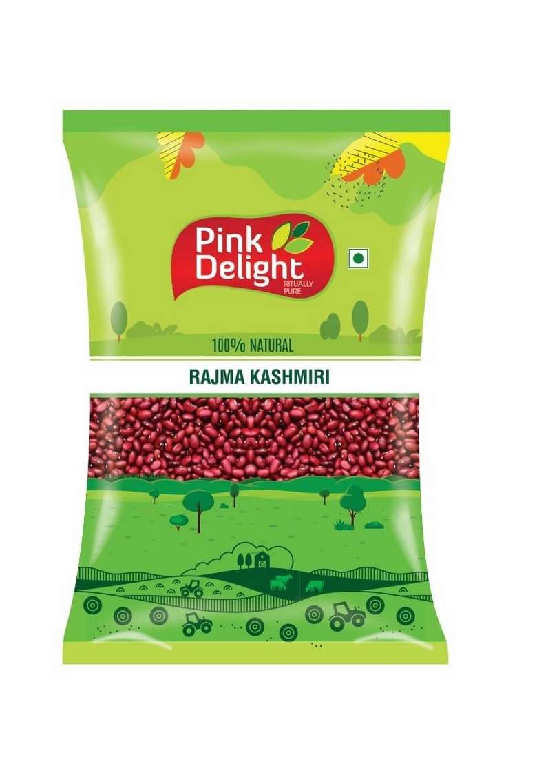 Pink Delight Kashmiri (Jammu) Rajma | Small Kidney Beans Gluten Free Unpolished 1 Kg - Indya