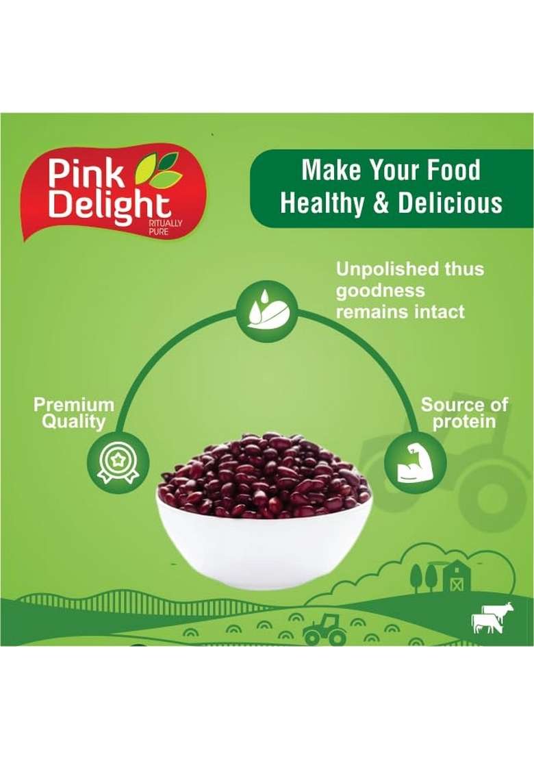 Pink Delight Kashmiri (Jammu) Rajma | Small Kidney Beans Gluten Free Unpolished 1 Kg - Indya