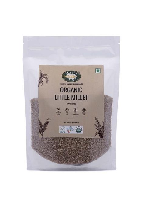 Millet Amma Certified Organic Little | 1 Kg (500G X 2 Packs) Unpolished Grains (Kutki Samai Same Samalu) Suitable For Multiple Recipes 100% Vegan & Gluten Free