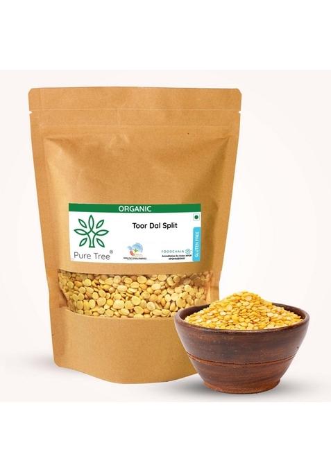 Pure Tree Certified Organic Toor Dal | 850 G Split Pigeon Peas Arhar Tur Thogari Bele, Thuvaram Paruppu, Tuvara Parippu, Kandipappu Legumes