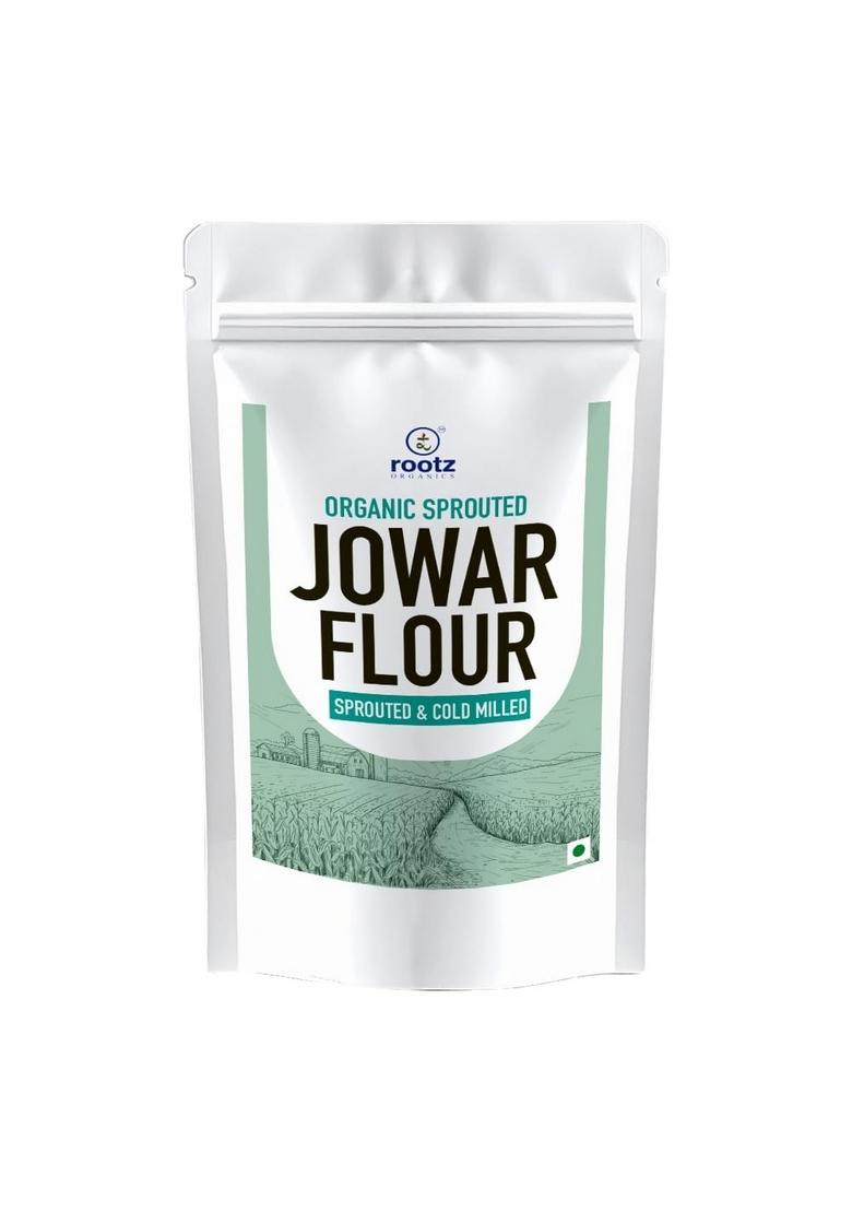 Rootz Organics Sprouted Jowar Flour 900G | Stone-Ground Sorghum Atta High Fibre, Gluten-Free Easy To Digest Ideal For Rotis, Dosas & Healthy Cooking