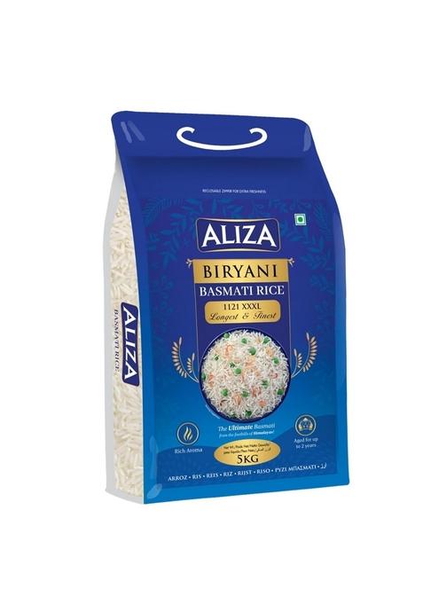 Aliza 1121 Premium Basmati Biryani Rice (5Kg) | Xxxl Elongates Aged Upto 2 Years Non Sticky, Fluffy And Gluten Free Excellent Strength- Perfect For Everyday Cooking Authentic