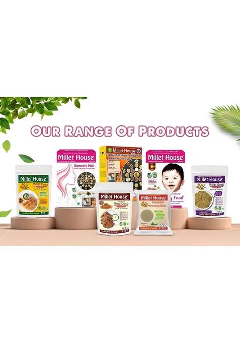 Millet House Baby Food | 100% Organic Indian Traditional Multi Grain Porridge Natural Certified Healthy Cereal Infant Ragi Sarihittu (6+Month, Pack Of 1, 200 Grams)