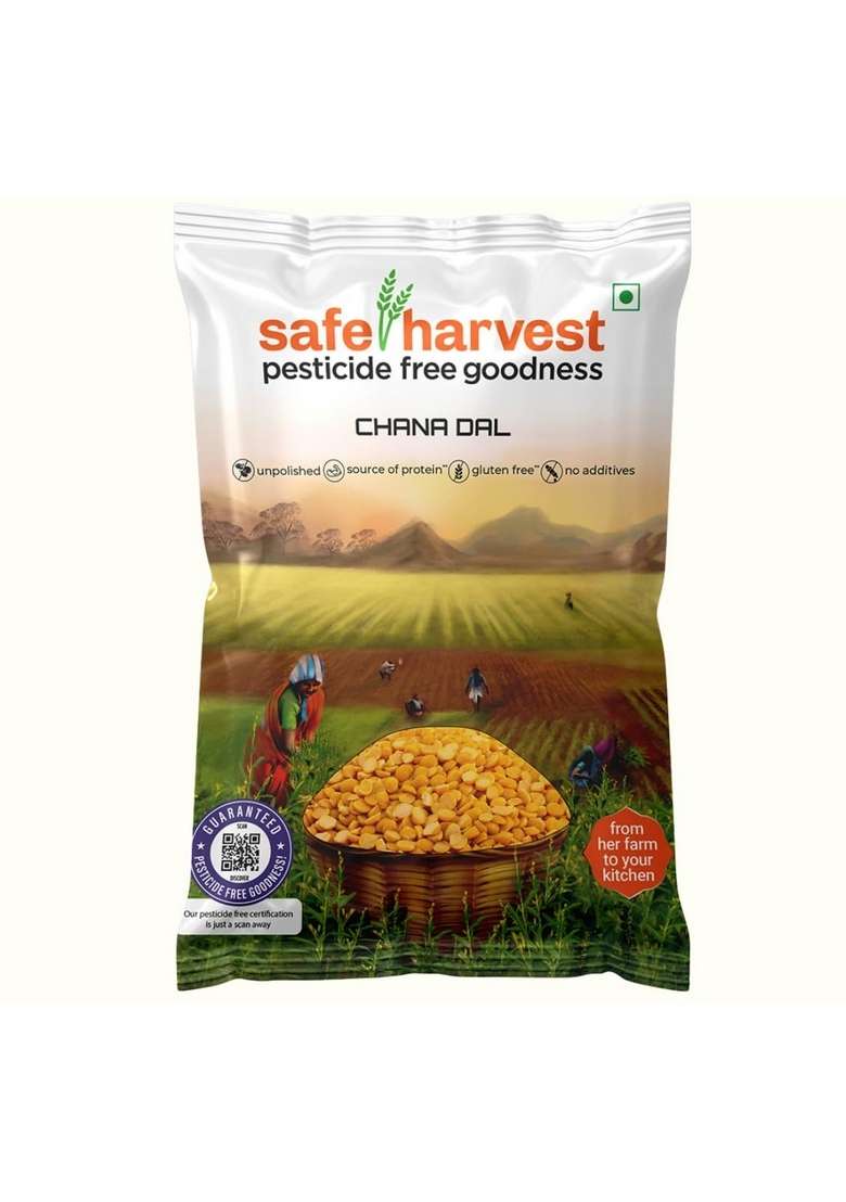 Safe Harvest Unpolished Moong Dal | Pesticide-Free Split Green Gram Protein-Rich Sourced From Women Farmers Tested For 231 Pesticides 1 Kg - Indya