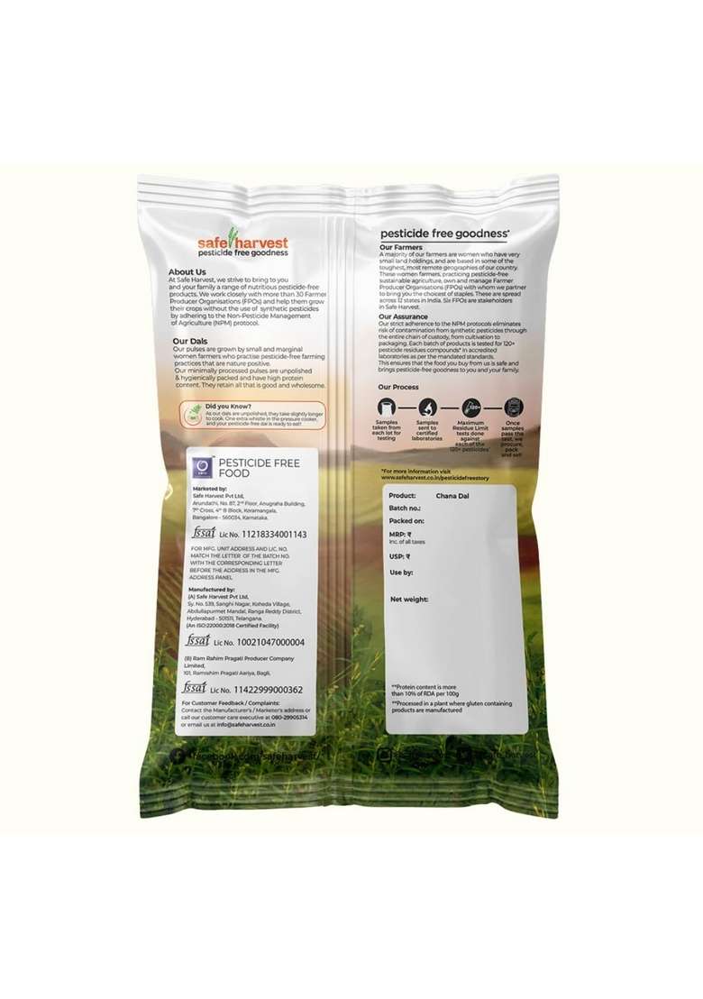Safe Harvest Unpolished Moong Dal | Pesticide-Free Split Green Gram Protein-Rich Sourced From Women Farmers Tested For 231 Pesticides 1 Kg - Indya