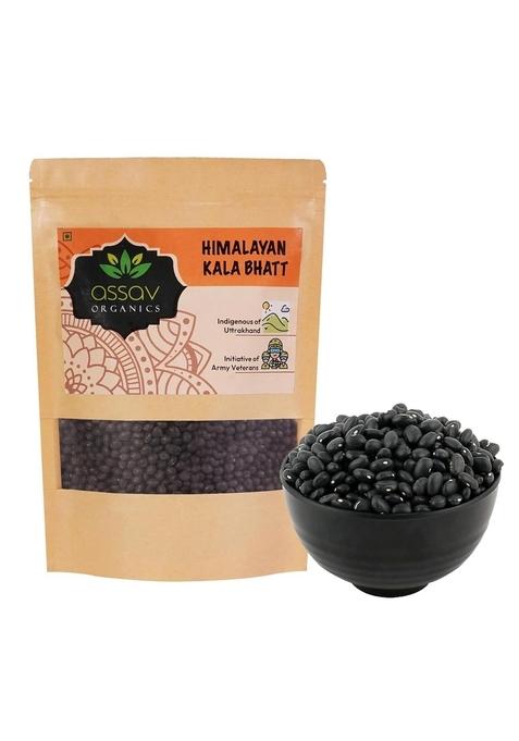 Assav Organics Bhatt Dal Black Beans Unpolished Uttarakhand Soyabean Superfood Pure & Natural - 1 Kg