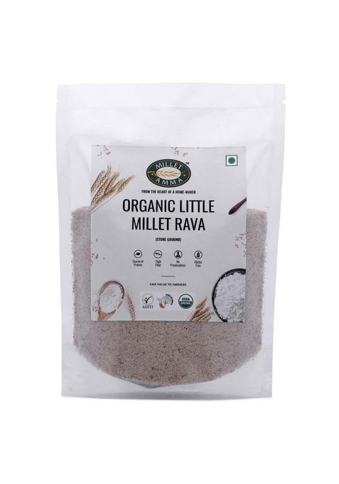 Millet Amma Certified Organic Little Rava | 1000 Gm Stone Ground Made With Unpolished Grains ( Kutki Samai Same Samalu ) Suitable For Multiple Recipes 100% Vegan & Gluten Free Rice In Proteins