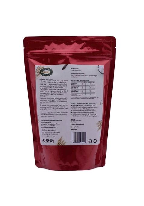 Millet Amma Certified Organic Little Flour | 1 Kg (500G X 2 Packs) Made With Unpolished Grains ( Kutki Samai Same Samalu ) Suitable For Multiple Recipes 100% Vegan & Gluten Free Rice In Proteins
