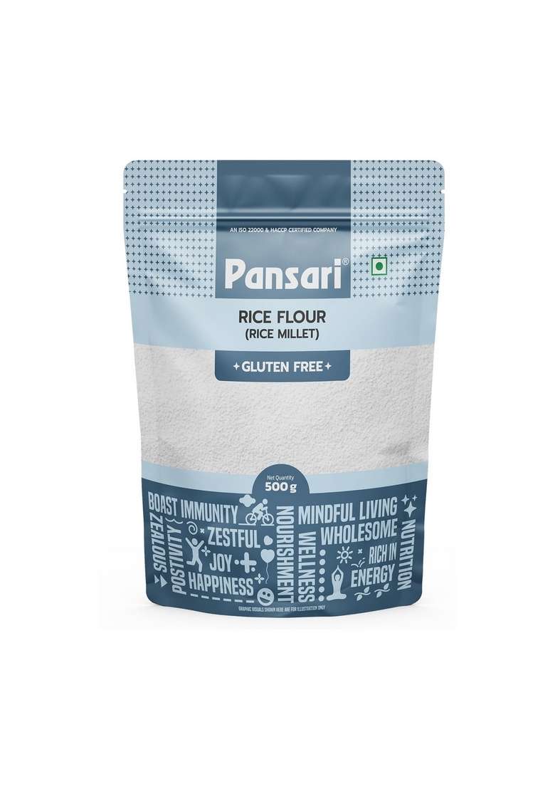 Pansari Rice Flour 500Gm Â€“ Gluten-Free Chawal Ka Atta| High In Fiber, Improves Blood Sugar, Lowers Cholesterol, Ideal For Idli, Dosa, Appam & More - Indya