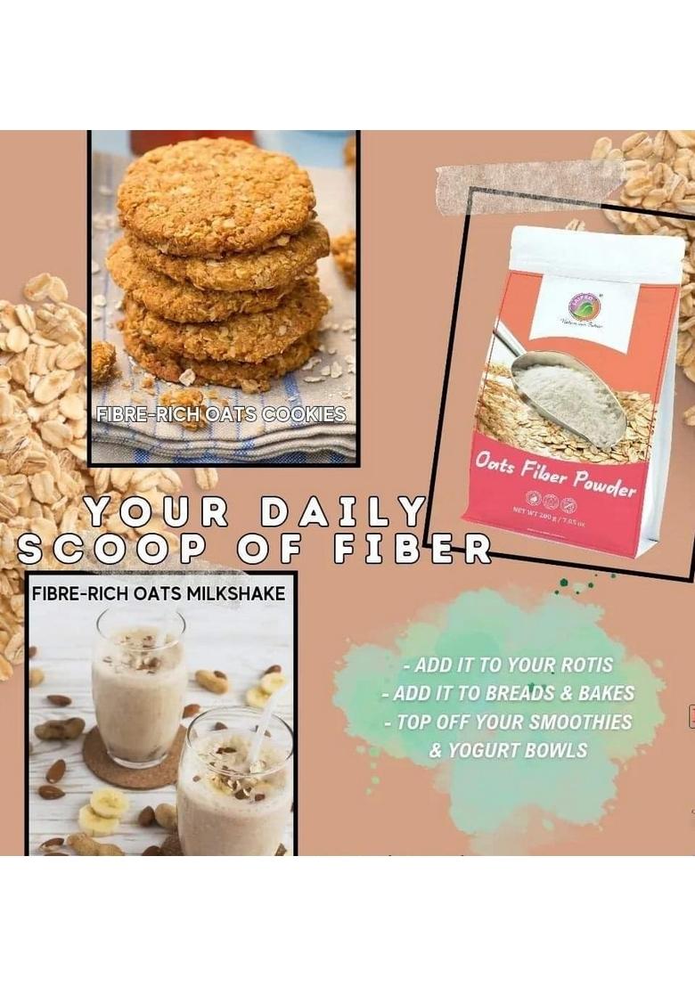 Saipro Nature Our Future Oat Fiber Powder 200 Gm For Low-Carb Baking| Smoothies|For Baking|Oats Smoothies|No Bloating, No Constipation Acidity Relief, Added 4.4 G Intake & Ease Of Digestion, Natural, Additives, Preservatives