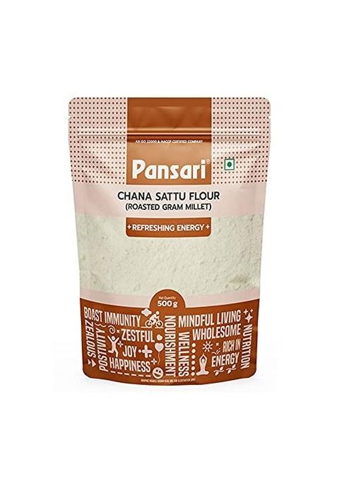 Pansari Roasted Chana Flour 500Gm Â€“ High Protein, Fiber, Low Sodium, Cholesterol-Free, Gluten-Free| For Healthy & Energetic Life