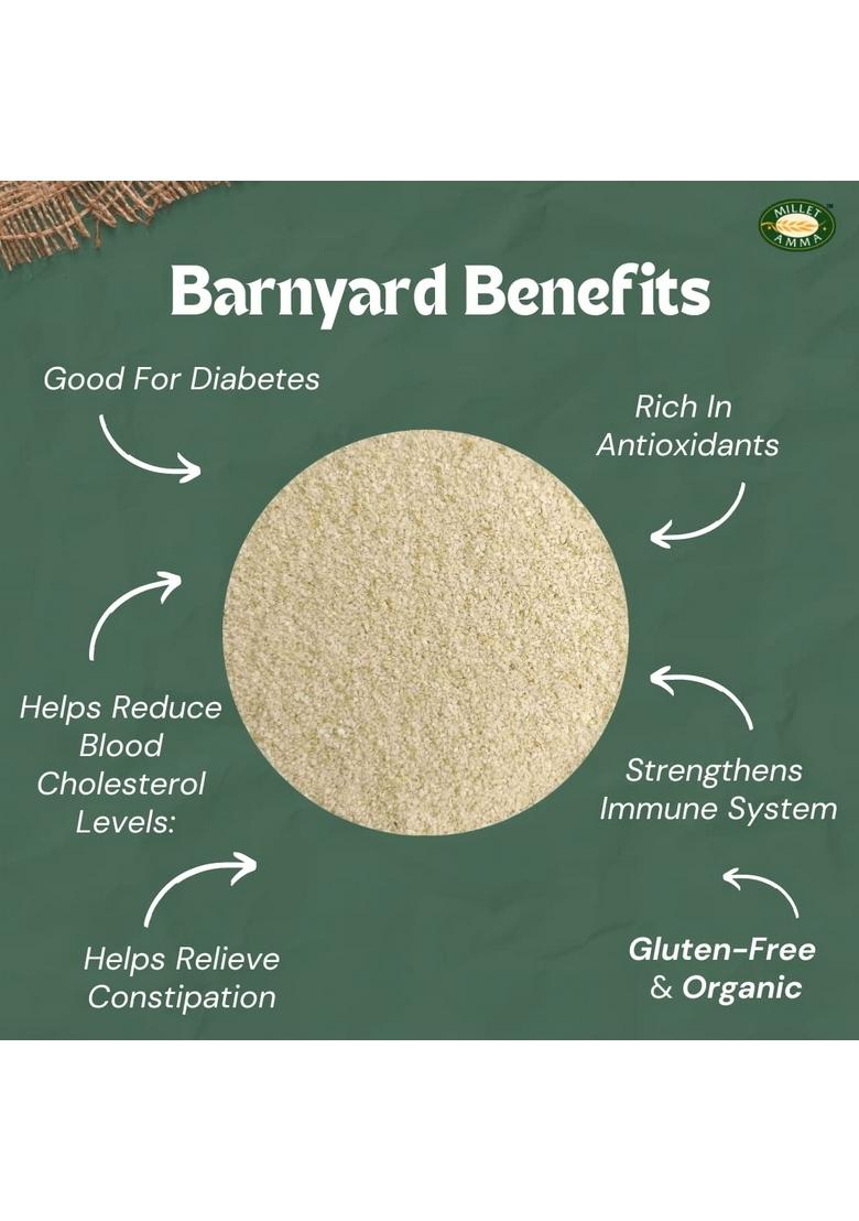 Millet Amma Certified Organic Barnyard Rava 1000 Gms ( Sujji ) | Stone Ground Healthy Diet Food Suitable For Multiple Recipes Upma , Idly Gluten Free, High Fiber, No Preservatives