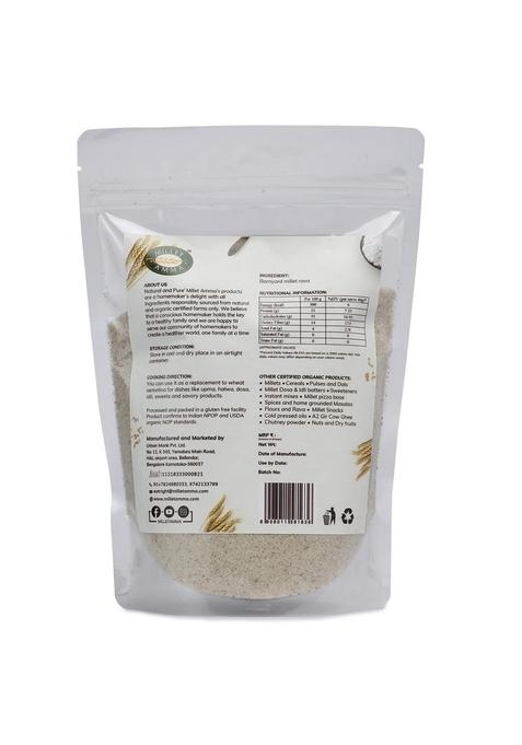 Millet Amma Certified Organic Barnyard Rava 1000 Gms ( Sujji ) | Stone Ground Healthy Diet Food Suitable For Multiple Recipes Upma , Idly Gluten Free, High Fiber, No Preservatives