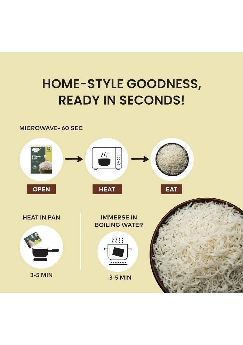 White Basmati Rice Chandni Chowk Ready To Eat Steamed | Just Heat And Serve Authentic With Traditional Flavor No Preservatives Or Artificial Colors 250 Gm Pack Of 1