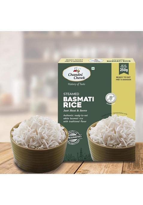 White Basmati Rice Chandni Chowk Ready To Eat Steamed | Just Heat And Serve Authentic With Traditional Flavor No Preservatives Or Artificial Colors 250 Gm Pack Of 1