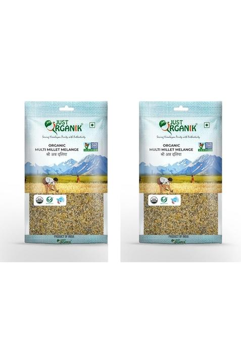 Just Organik - Organic Multi Millet Melange 1 Kg (2 X 500G) |Shree Anna Dalia | High Fiber Diet Gluten Free Porridge| 100% Healthy Breakfast Option Khichdi Mix Millets Good Choice For All Ages Pack Of 2