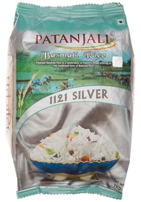 Patanjali Basmati Rice Silver Long Grain With Rich Pleasant Aroma, Nutrient Rich, Gluten-Free