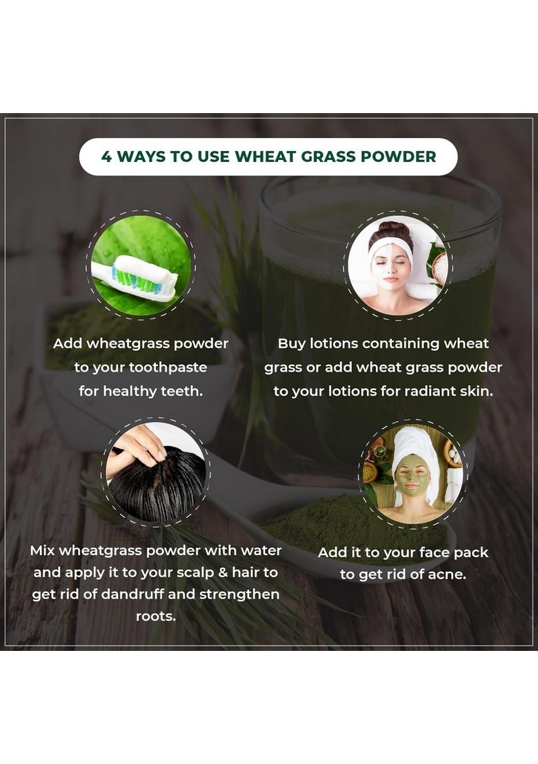 Vedcareplus Natural Wheat Grass Powder 200Gm Non-Gmo, Vegan, Superfood | Antioxidant, Energy, Detox, Immunity Booster, Skin Health For Men & Women