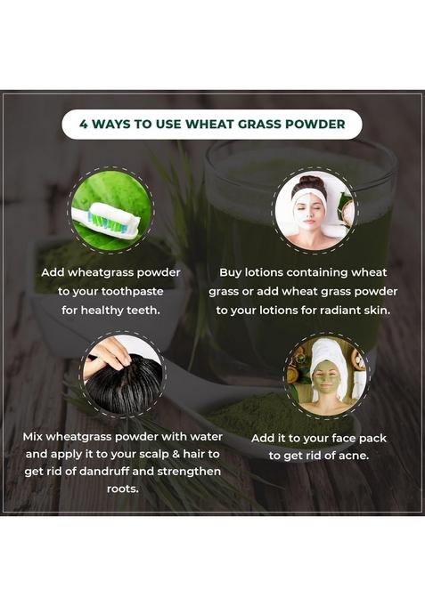 Vedcareplus Natural Wheat Grass Powder 200Gm Non-Gmo, Vegan, Superfood | Antioxidant, Energy, Detox, Immunity Booster, Skin Health For Men & Women