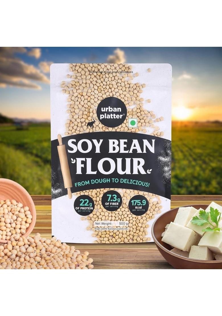 Urban Platter Soy Bean Flour, 500G (22G Of Protein Per Serving | Good Source Fibre Ideal For Baking, Gluten-Free And High Recipes)
